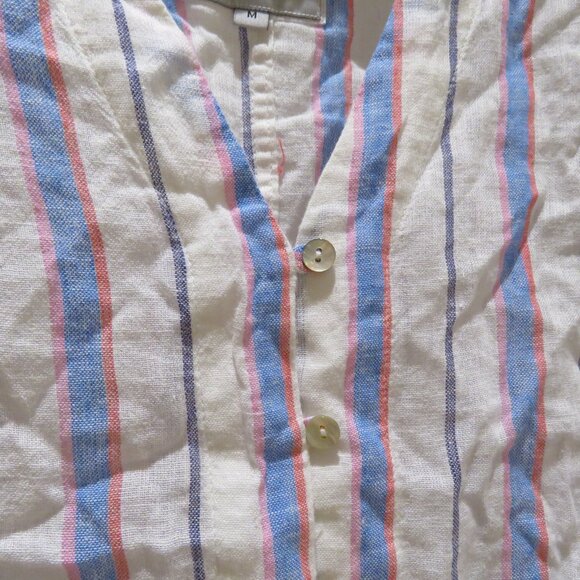 RAILS Thea Top in Tahiti Stripe Linen Blend Oversized Gauzy Boho Beachy - Size M - Picture 6 of 13